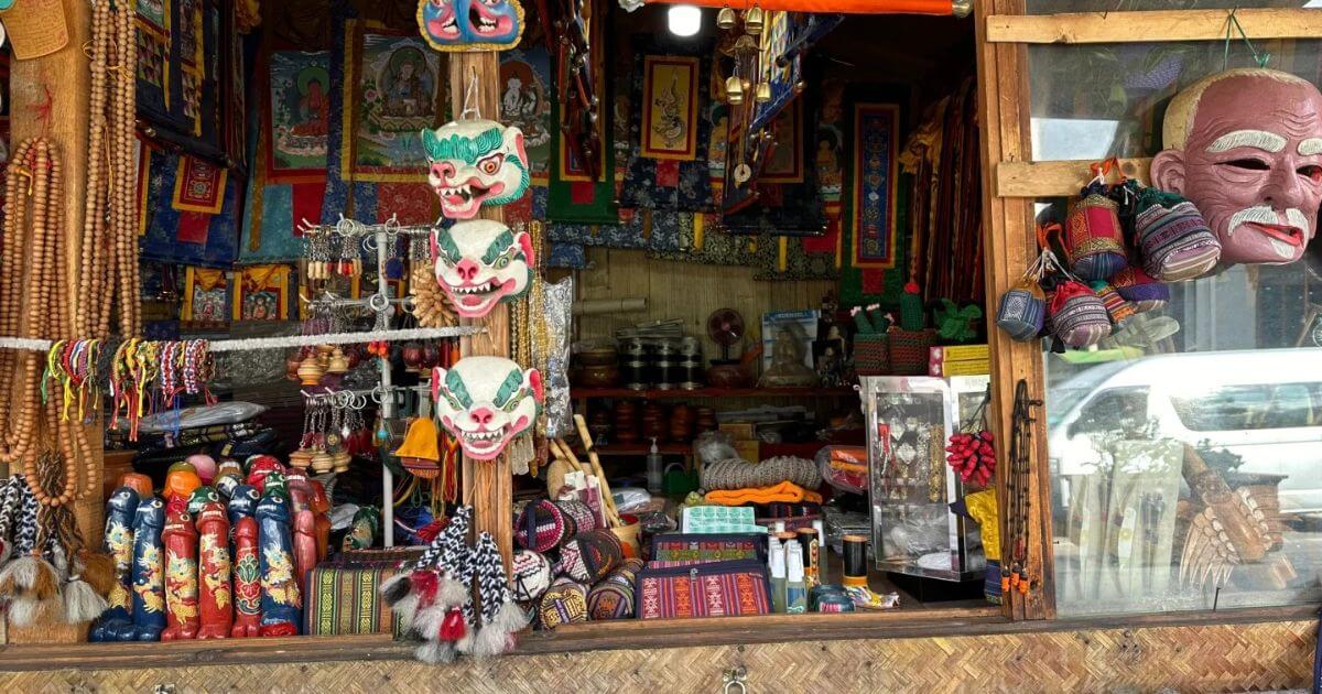 不丹廷布手工藝品街道店鋪